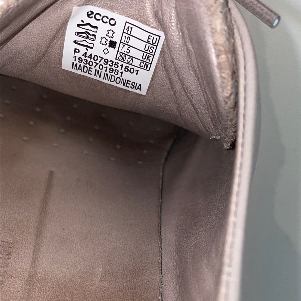 Women’s Ecco rose gray Casual Lace-Up Sneakers 10 preppy - Picture 5 of 7
